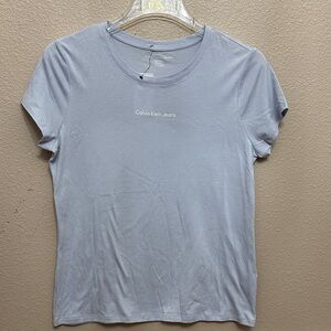 Calvin Klein Jeans Casual Light Gray Short Sleeve Basic Tee Size XL